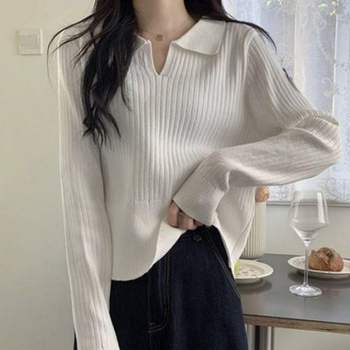 니트 EE74RN44 골지 데일리 카라 티셔츠 클래식 오피스룩 기본