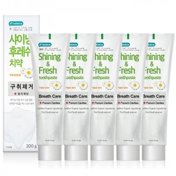 금호덴탈제약 샤이닝후레쉬 구취제거 치약 200g x 5EA_22935121