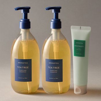아로마티카 티트리 퓨리파잉 샴푸 750ml 2개+로즈마리 트리트먼트 160ml