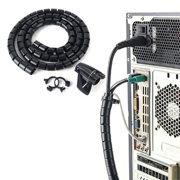 중국OEM 케이블선정리 전선정리 길이1.5M 폭25mm 블랙/선정리 케이블보호 컴퓨터 전선커버 전선정리타이 전기선정리