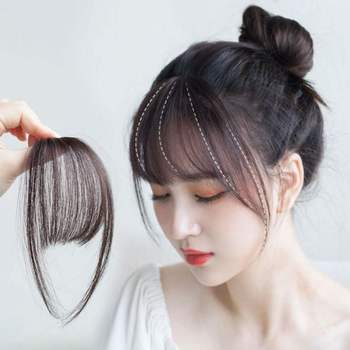 사이드뱅 앞머리 가발 2color 인모 가발 여자 일자 플뱅 앞머리 부분
