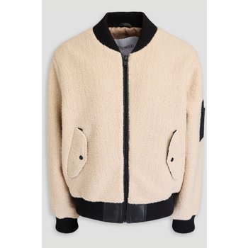 데드우드 가죽 트리밍 테디 플리스 재킷 화이트 46376663162898123