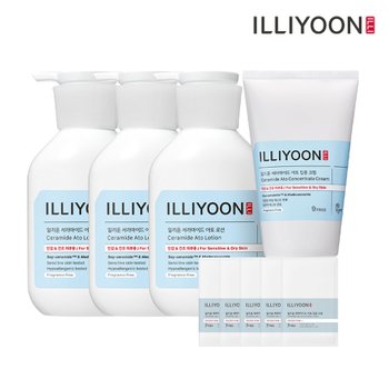[시크릿특가] 일리윤 세라마이드 아토 로션 350ML*3+집중크림 230ml