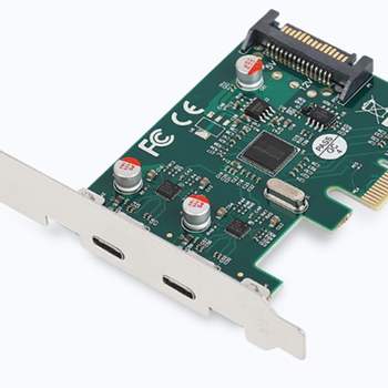 Type C 2포트 PCI Express 카드 PCIE슬롯 USB멀티 컴퓨터포트 USB3.1카드 USB확장카드 PCUSB