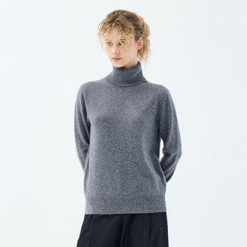 [신세계백화점]캐시미어 100 베이직 피튜니아 터틀넥 풀오버 (UFKKTN340C-M/GREY)