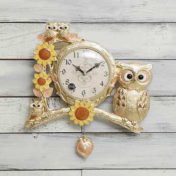 퍼블릭아트 LU88YY77 제또 로얄 부엉이 무소음 추 벽시계