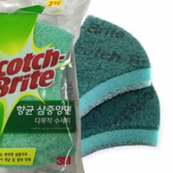 항균 986XXT88 수세미 2개 탄냄비수세미 후라이팬수세미