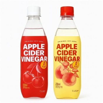 [웰빙창고] 클룹 애사비소다 500ml 사과 12개 + 타트체리 12개