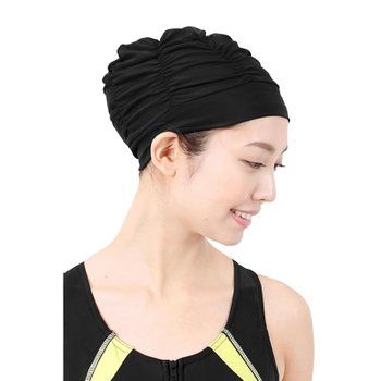 [해외] 아라폴라카 수영 모자 성인 느긋하게 셔링 무지 단순 블랙