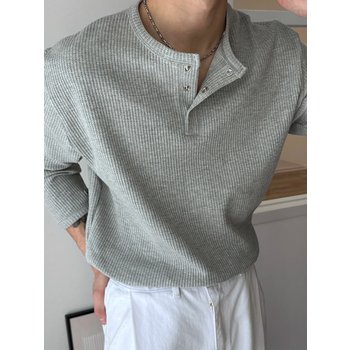 [500장돌파] 카이어 크롭 와플 헨리넥 크롭 티셔츠