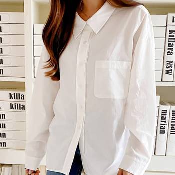 여성 가을 겨울 호블 루즈 언발 포켓 긴팔 남방