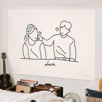 거실 QYF241D9 방 벽장식 그림 패브릭포스터 가림막 심플 소