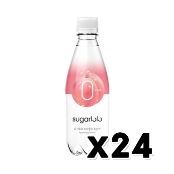 슈가로로 스파클링복숭아 제로칼로리 페트음료 350ml x 24개 1박스