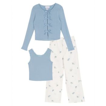 [해외] 키즈 Rare Editions Girls` 7-12 긴팔 롱슬리브 가디건 스웨터 카미 and 팬츠 바지 3팩 세트 -