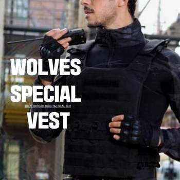 WOLVES JB397334 경호 사설업체 필수 보호 텍티컬조끼 블랙