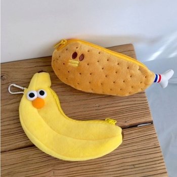 귀여운 파우치 인형 필통 바나나 치킨 베이컨 삼겹살 학생 웃긴선물 킹받는