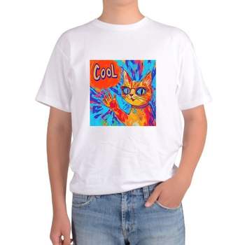 길단 반팔티 아시아핏 USA핏 고양이 쿨캣 COOL 선글라스 그림 AI생성