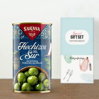 스페인 사라사 올리브열매 350g 1개  /그린올리브,허브맛,씨있음