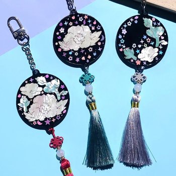 자개공예 나전칠기 DIY 전통 무궁화 키링 만들기 키트 / 외국인선물 한국기념품 호국보훈의 달