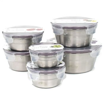 모던앤락 반찬통 스텐통 냉장고 원형1호-210ml