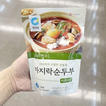 청정원 요리한수 바지락 순두부 찌개양념 150g 아이스박스포장