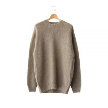 AURALEE 오라리 BRUSHED SUPER KID MOHAIR KNIT PO GRAY BEIGE (A24AP03KM) (브러시드 슈퍼 키드