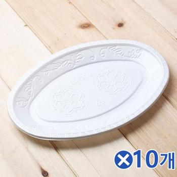 타원형 편리한 PS일회용접시 5Px10개 길거리음식그릇 1회용
