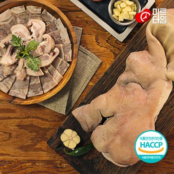 [오늘출발] 미트타임 삶은 양념돼지머리 반 1kg-1.3kg(귀, 혀 포함)