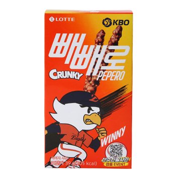 신상 롯데 KBO 크런키 빼빼로 39g(패키지랜덤발송상품)