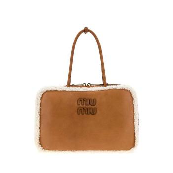 MIU MIU 카멜 가죽 보우 백 5BB117VMOS2CTT F036S