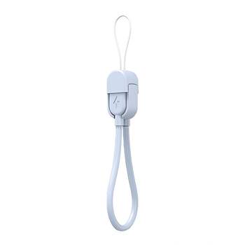 USB 고속충전케이블 PD65W CtoC 스트랩 숏 케이블 15cm 애쉬블루