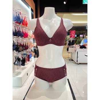 (주)비비안 [스타필드고양]비비안 쟈가드 레이스 부직포 브라 레이스팬티 세트 와인 BR1706A BP1706A