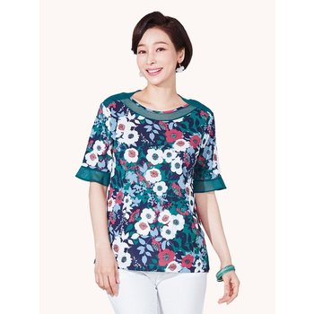 아네모네 메시배색 블라우스 K191BL08