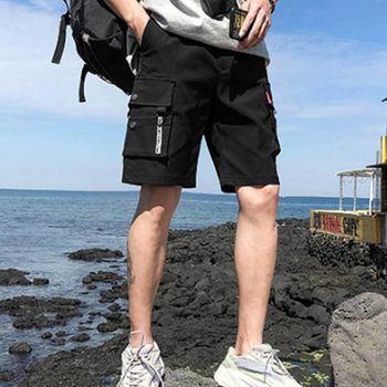 체크바지 남자 여행 반바지 카고 건빵 캐주얼 여름 패션 카모조거팬츠