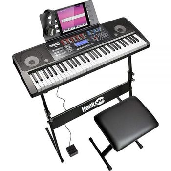 [해외] 독일 도너 키보드 피아노 입문용 1882737 RockJam 61 key keyboard piano set 디지털 bench stan