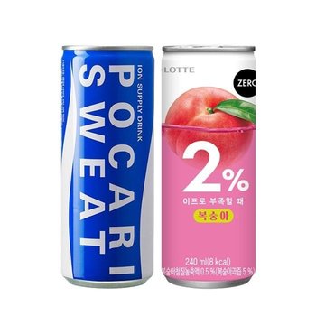 이프로 부족할 때 복숭아 240ml 15캔 + 포카리스웨트 240ml 15캔 1박스 이온음료