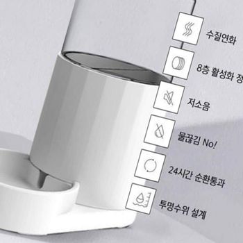 정수기형 애견 물통 2.5L 반려견 급수기 개밥 식기 물병