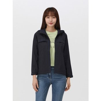 여성] 후디드 배색 매쉬안감 점퍼_QK21331