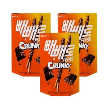 롯데 빼빼로 크런키 140g x 3개 빼빼로데이 초코 선물