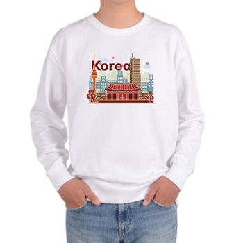 맨투맨 KOREA 코리아 고궁뒤에 빌딩이 즐비한 쉴틈 디지털프린팅
