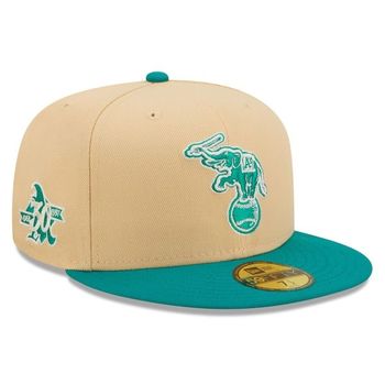 [해외] 뉴에라 모자 MLB Athletics Mango Forest 59FIFTY fitted hat - Natural/Teal 863257