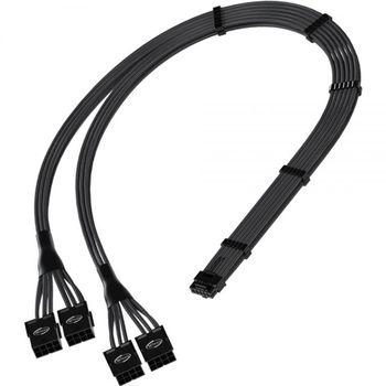 12VHPWR to PCI-E 8핀x4 변환 슬리빙 케이블0.45m블랙