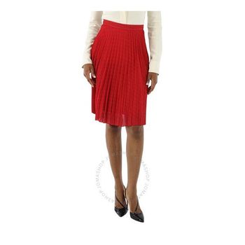 여성 브라이트 레드 모노그램 프린트 Plated 스커트 브랜드 사이즈 8  여성 8024883 61848206