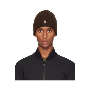 25 FW 몽클레어 브라운 울 골지 니트 비니 242826M138006 110630062