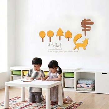 아트박스/디자인베이 W230 우드 아이방 벽장식 여우 우드 유치원 키즈카페
