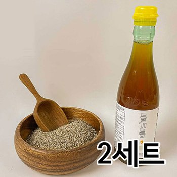 청송농부 국산 들기름 300ml 2세트/저온압착/첨가물제로/선물포장