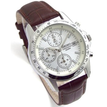 [해외] SEIKO SND363P1-DB [] 크로노 그래프 시계 가죽 벨트 세트 국내 세이코 정규 유통품 화이트 딥