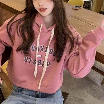 CMT6487유데미 캐주얼 짧은 후디 맨투맨 데일리 여성 학원룩_18177673_597559