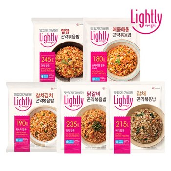곤약볶음밥 200g 매콤해물 2개 + 참치김치 2개 + 닭갈비 2개 + 맵닭 2개 + 잡채 2개