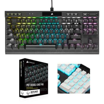 커세어 적축 기계식키보드 K70 RGB TKL+PBT화이트키캡 컴퓨튀르키예보드 PC키보드 데스크탑키보